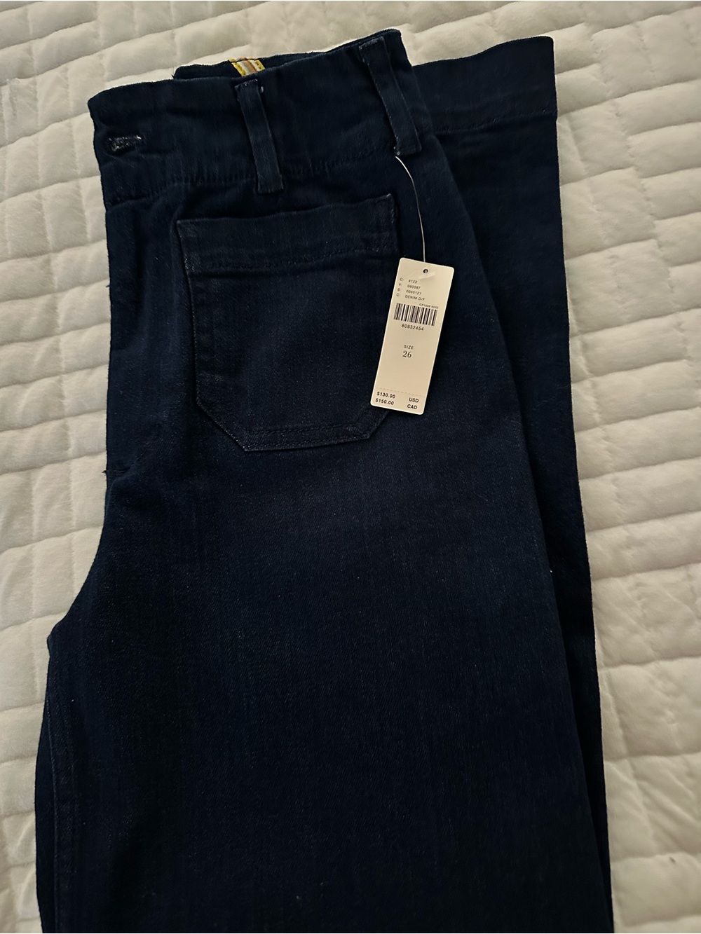 Maeve High Rise Jeans in Navy Denim. Size 26